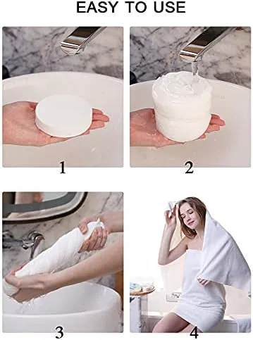 10 PCS Compressed Bath Towel Tablets for Travel Outdoors and Emergencies 55x28 inch