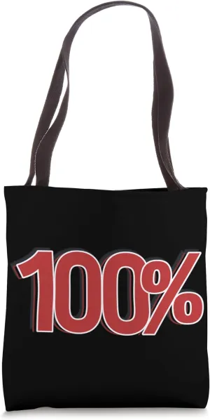100% 100 Bold Percentage Text EyeCatching Design Tote Bag