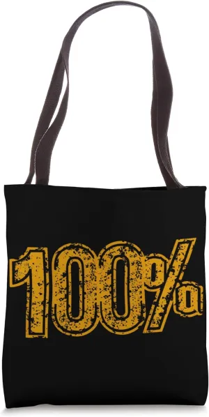 100% Bold Percentage Graphic Grunge Style Illustration Tote Bag