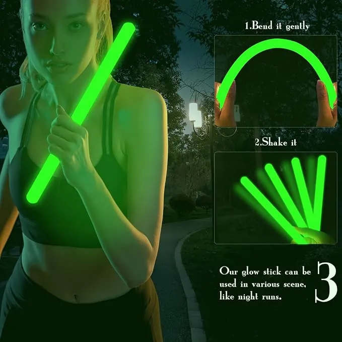 16 Inch Industry Grade Glow Sticks Bulk 5 PCS Bright Jumbo Light Sticks Glow in The Dark Emergency Huge Glow Sticks for Camping,Hiking,Hurricane, Earthquake, Survival Kit Accessories