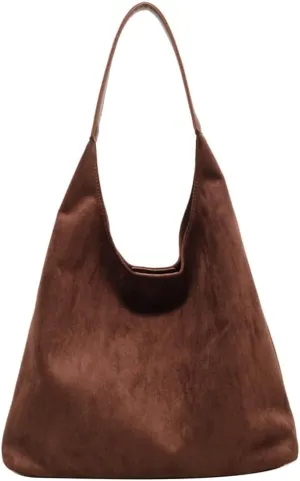2 Pcs Slouchy Hobo Bags Women Retro Suede Underarm Shoulder Bag Crossbody Purse Travel Satchels Top-Handle Tote Handbag