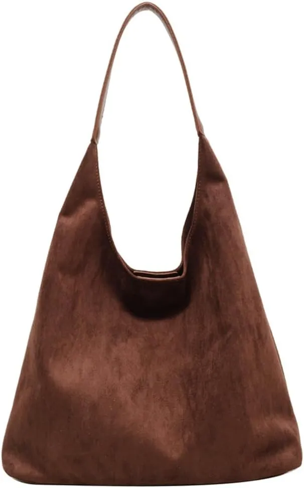 2 Pcs Slouchy Hobo Bags Women Retro Suede Underarm Shoulder Bag Crossbody Purse Travel Satchels Top-Handle Tote Handbag