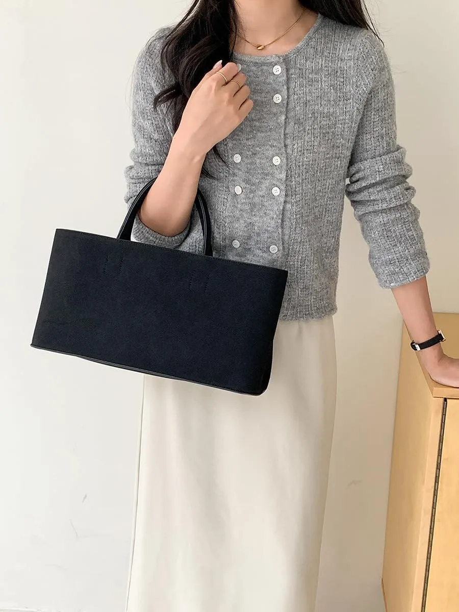 2 Pcs Trendy Suede Crescent Underarm Shoulder Bag Women Slouchy Satchels Crossbody Purse Top-handle Travel Tote Handbag