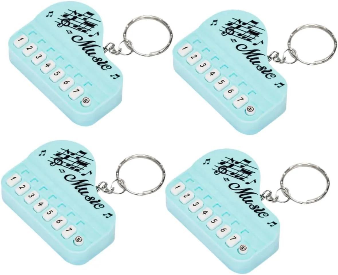 4Pcs Piano Keyboard Keychain Bag Pendant Decorative Music Instrument Key Ring for Backpack Handbag and Creative Miniature Design