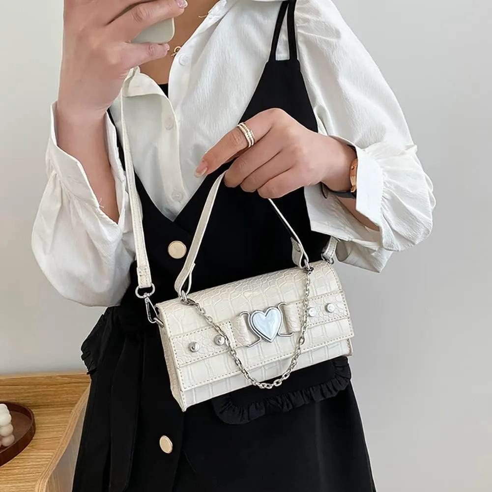 90s Trendy Purse Y2K Aesthetic Small Clutch Cute Hobo Mini Handbag with Crossbody Strap Gothic Punk Alt Egirl Grunge Bag