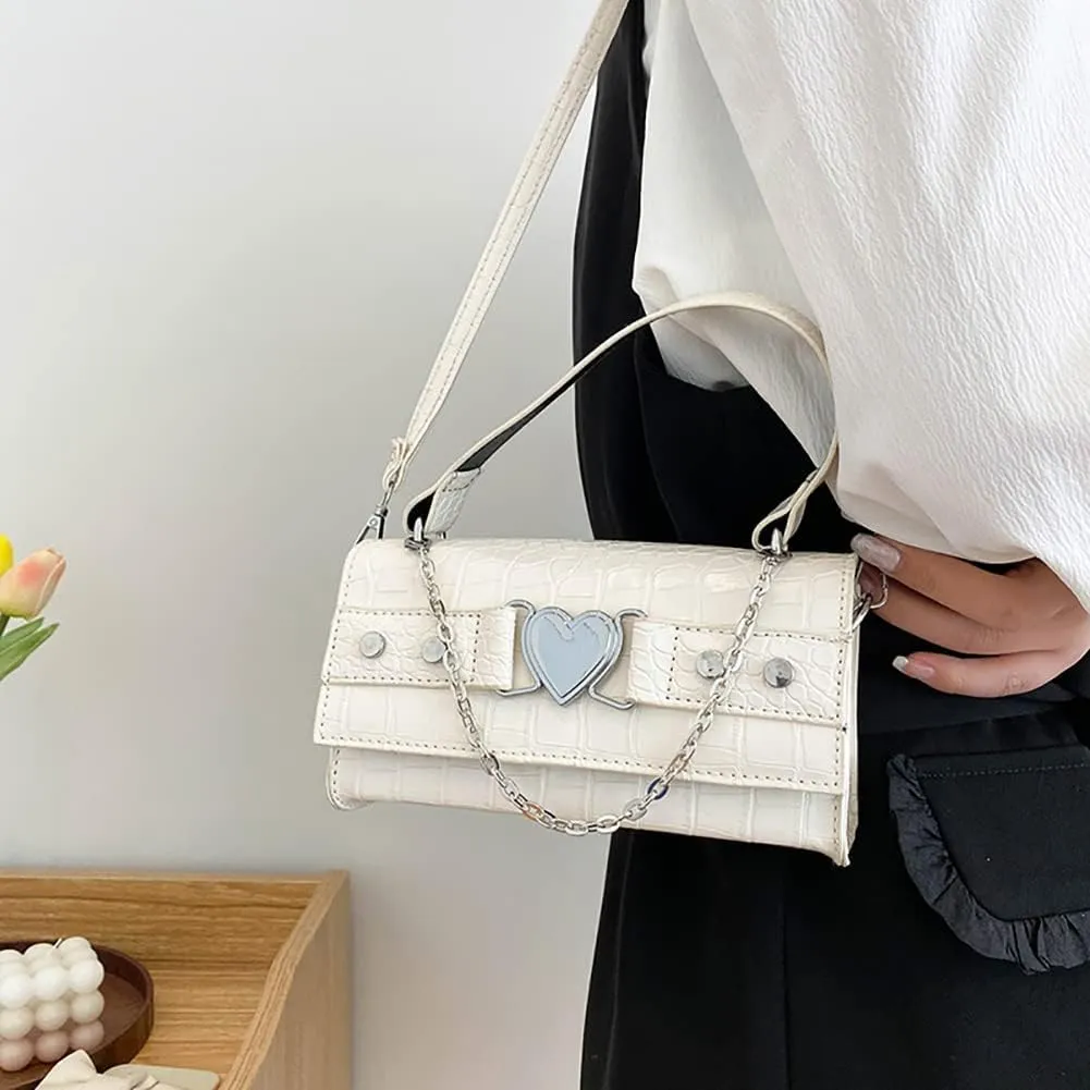 90s Trendy Purse Y2K Aesthetic Small Clutch Cute Hobo Mini Handbag with Crossbody Strap Gothic Punk Alt Egirl Grunge Bag