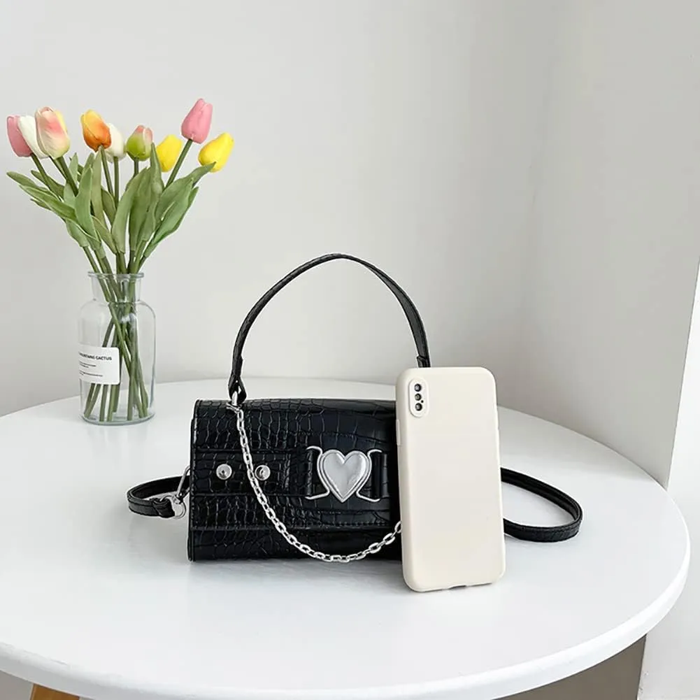 90s Trendy Purse Y2K Aesthetic Small Clutch Cute Hobo Mini Handbag with Crossbody Strap Gothic Punk Alt Egirl Grunge Bag