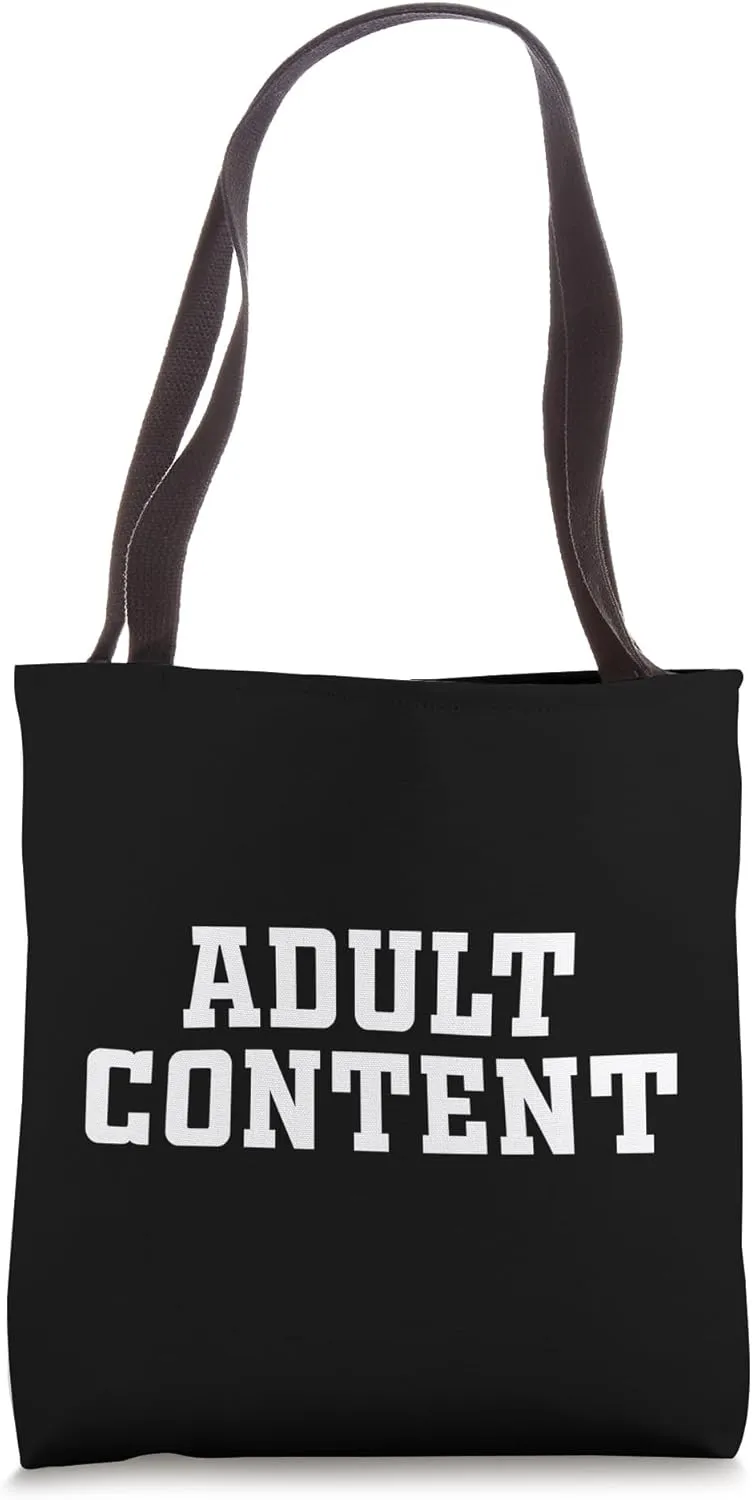 Adult Content – Funny Explicit Warning Statement Tote Bag