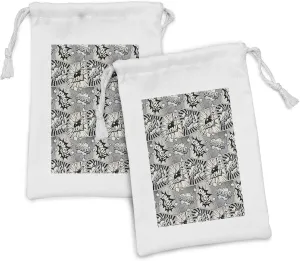 Ambesonne Comics Fabric Pouch Set of 2, Bubbly Poof Boom Omg Bubbly Calligraphy Design in Clouds Smoke Burst, Small Drawstring Bag for Toiletries Masks and Favors, 9" x 6", Dark Night Blue Eggshell