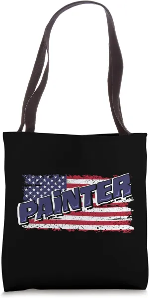 American Flag Painter Pride Bold Graphic Tote Bag