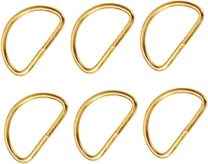 Angoily 20Pcs Golden D Ring Buckle Durable Semi D Rings for Handbags Belts Luggage and Crafts Easy to Install Accessories