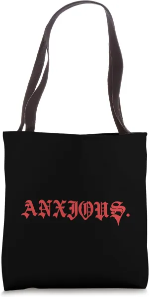 Anxious Goth Mental Health Alt Edgy Emo Anxiety Overthinker Tote Bag
