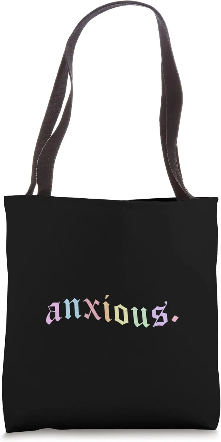 Anxious Kawaii Goth LGBT Mental Health Alt Pastel Goth Gift Tote Bag