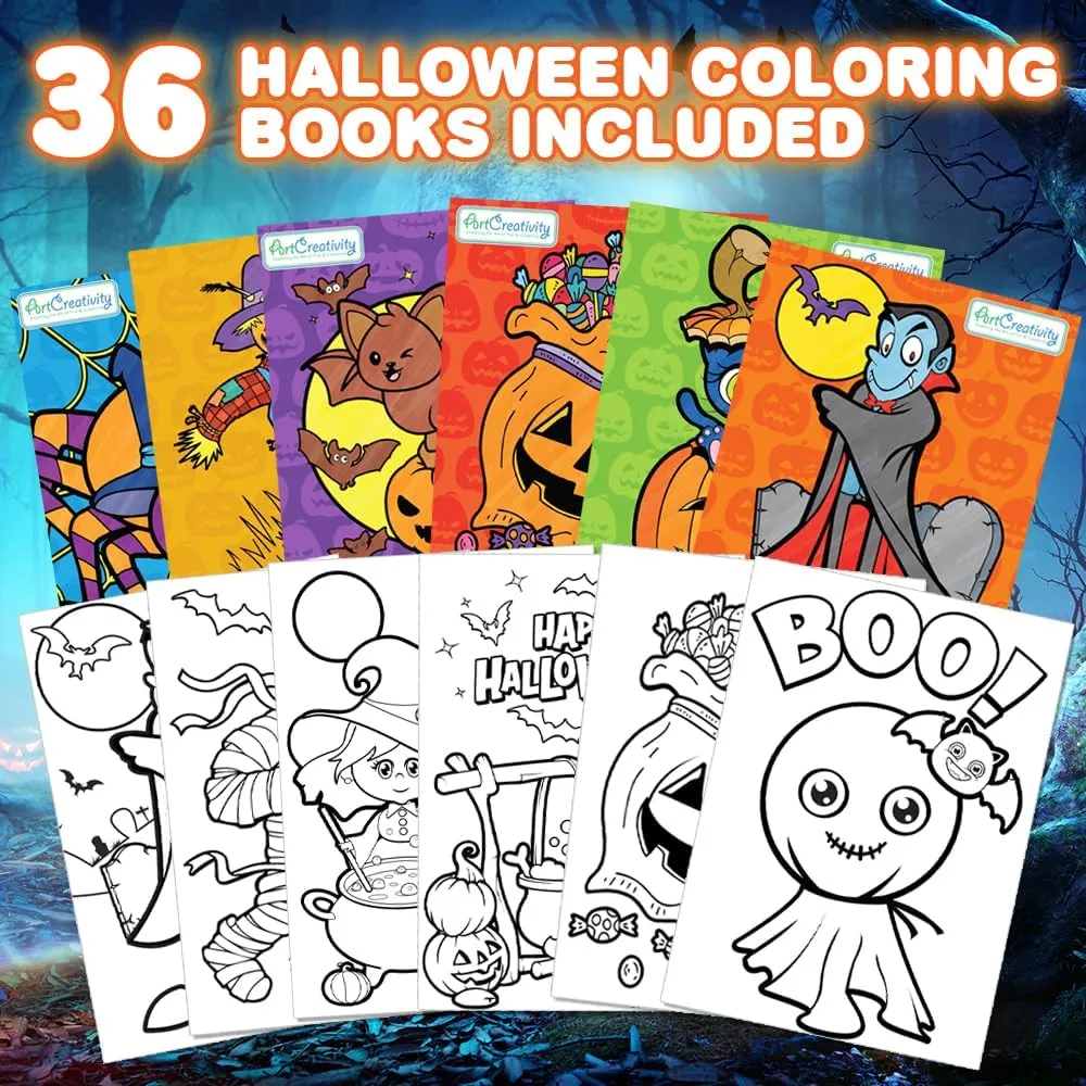 ArtCreativity Halloween Coloring Books for Kids - 36 Pack Mini Coloring Book - Non-Candy Treats - Goodie Bag Filler - Party Favors