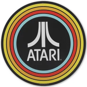 Atari Vintage Stripes Round Metal Sign - Retro Atari Wall Decor for Game Room or Man Cave
