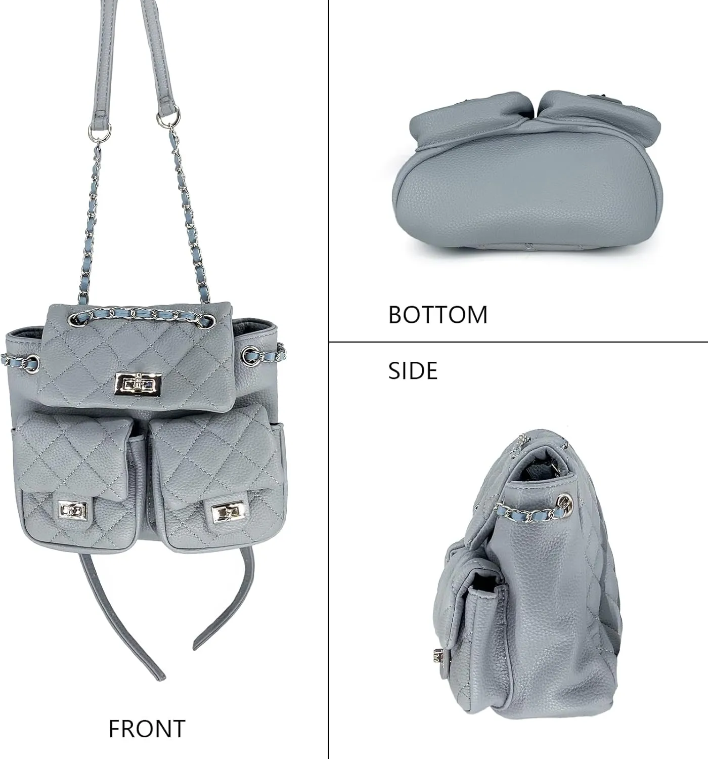 Back Pack Bags for Women Trendy Vegan Leather Hobo Handbags Fashion Shoulder Purse with Adjustable Guitar Strap