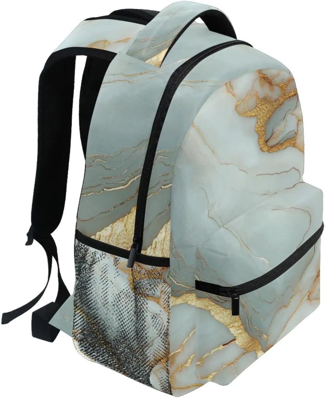 Backpacks for Men and Women Fashion Diaper Bag Backpack with Chest Strap Gift Men & Women Marble White White