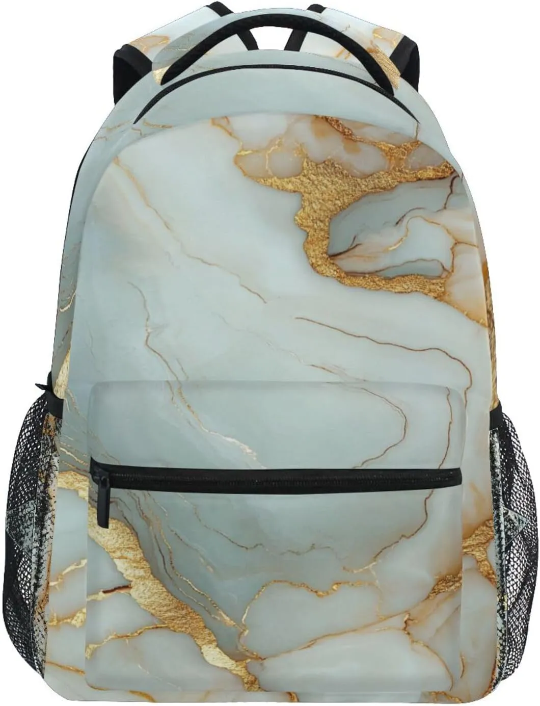 Backpacks for Men and Women Fashion Diaper Bag Backpack with Chest Strap Gift Men & Women Marble White White