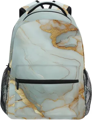 Backpacks for Men and Women Fashion Diaper Bag Backpack with Chest Strap Gift Men & Women Marble White White