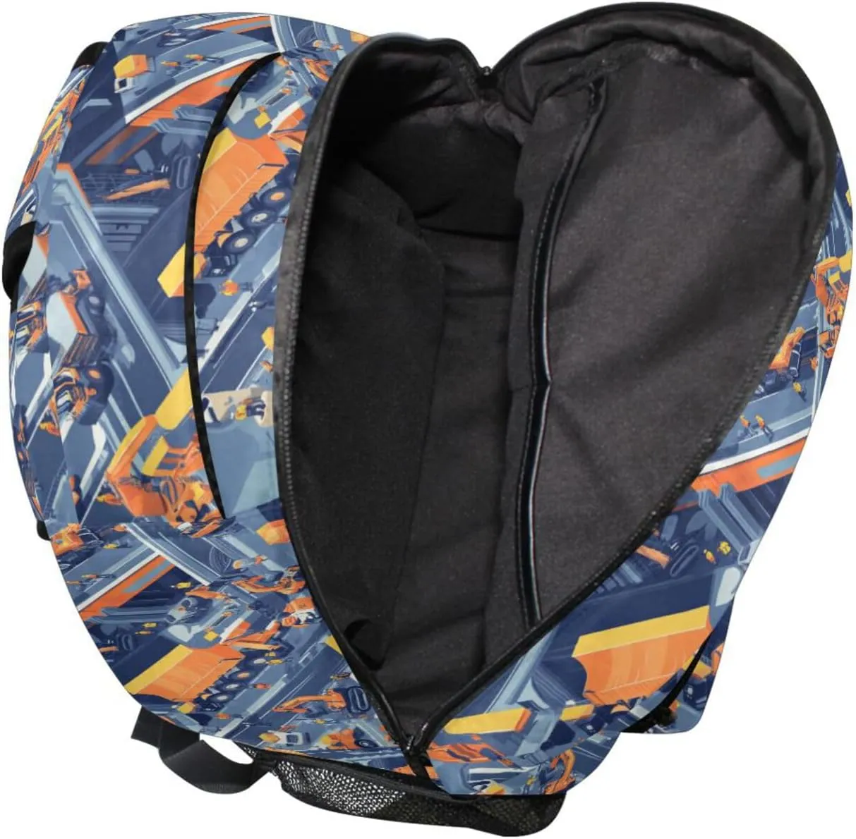 Backpacks for Men and Women Waterproof Backpack With Water Bottle Pocket with Chest Strap Gift Men & Women Construction Scene Concrete Mixer Truck