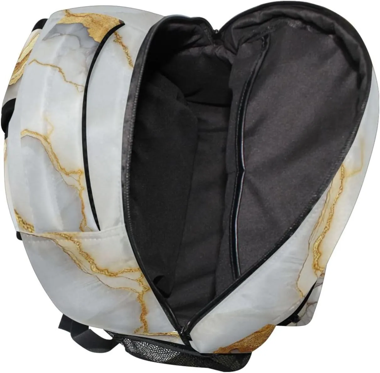 Backpacks for Men Women Fashion Laptop Bookbag with Chest Strap Gift Men & Women Marble White Yellow