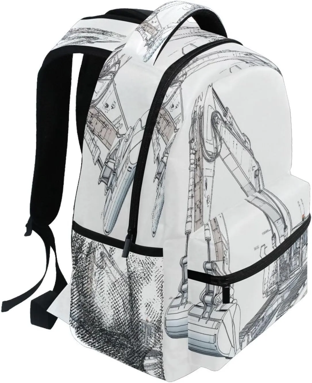 Backpacks for Men Women Waterproof Personal Backpack with Chest Strap for College Work Excavator