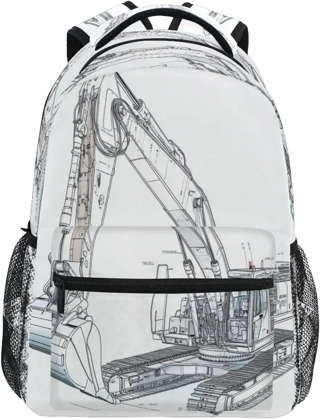 Backpacks for Men Women Waterproof Personal Backpack with Chest Strap for College Work Excavator