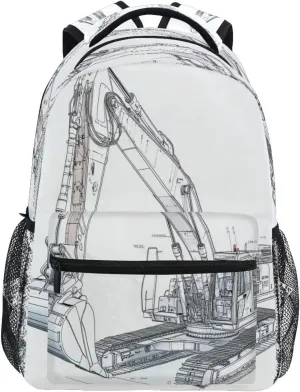 Backpacks for Men Women Waterproof Personal Backpack with Chest Strap for College Work Excavator
