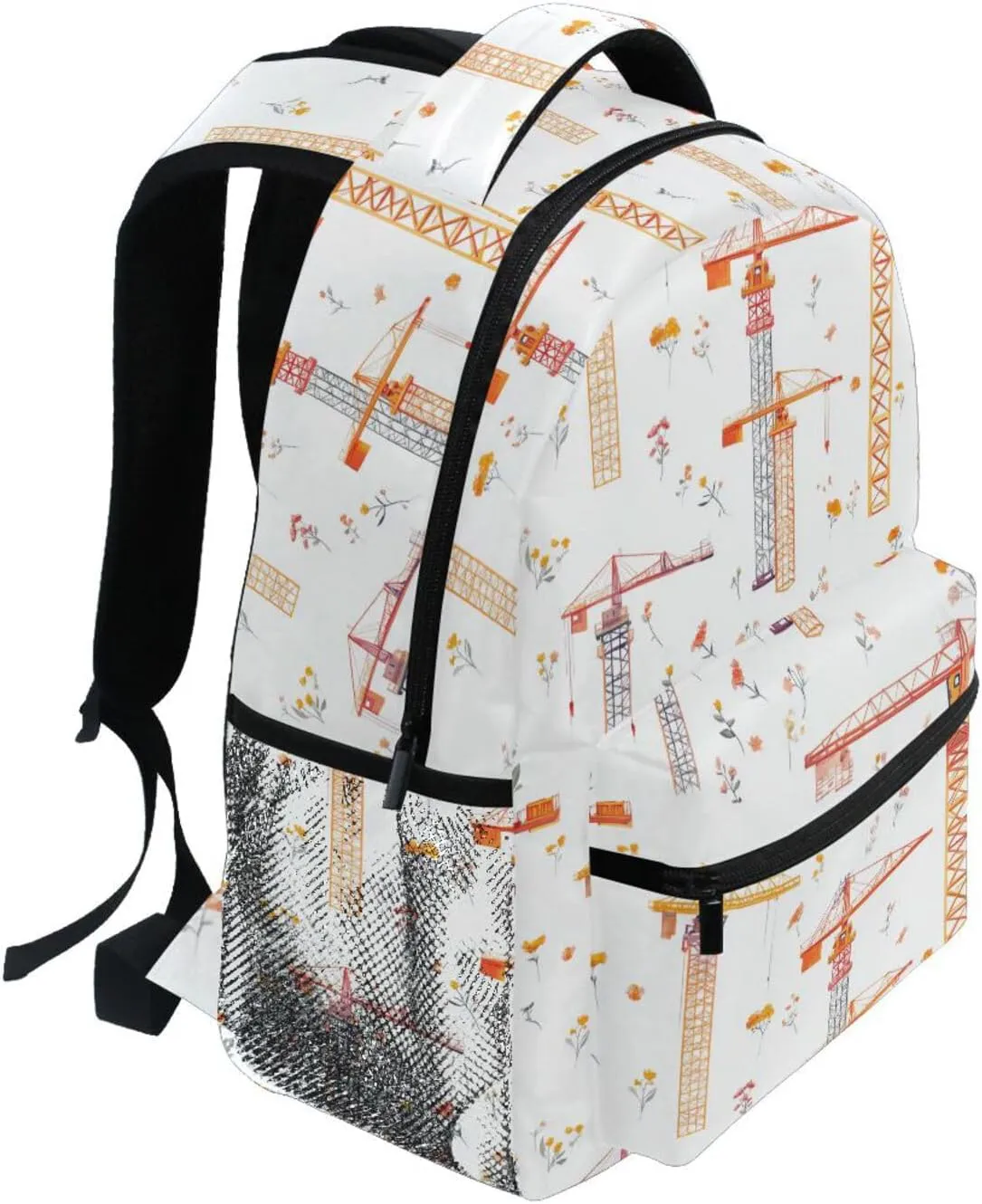Backpacks for Teacher Nurse Waterproof Stylish Travel Bags with Chest Strap for Business Work College Travel Trip Cartoon Sweet Tower Crane