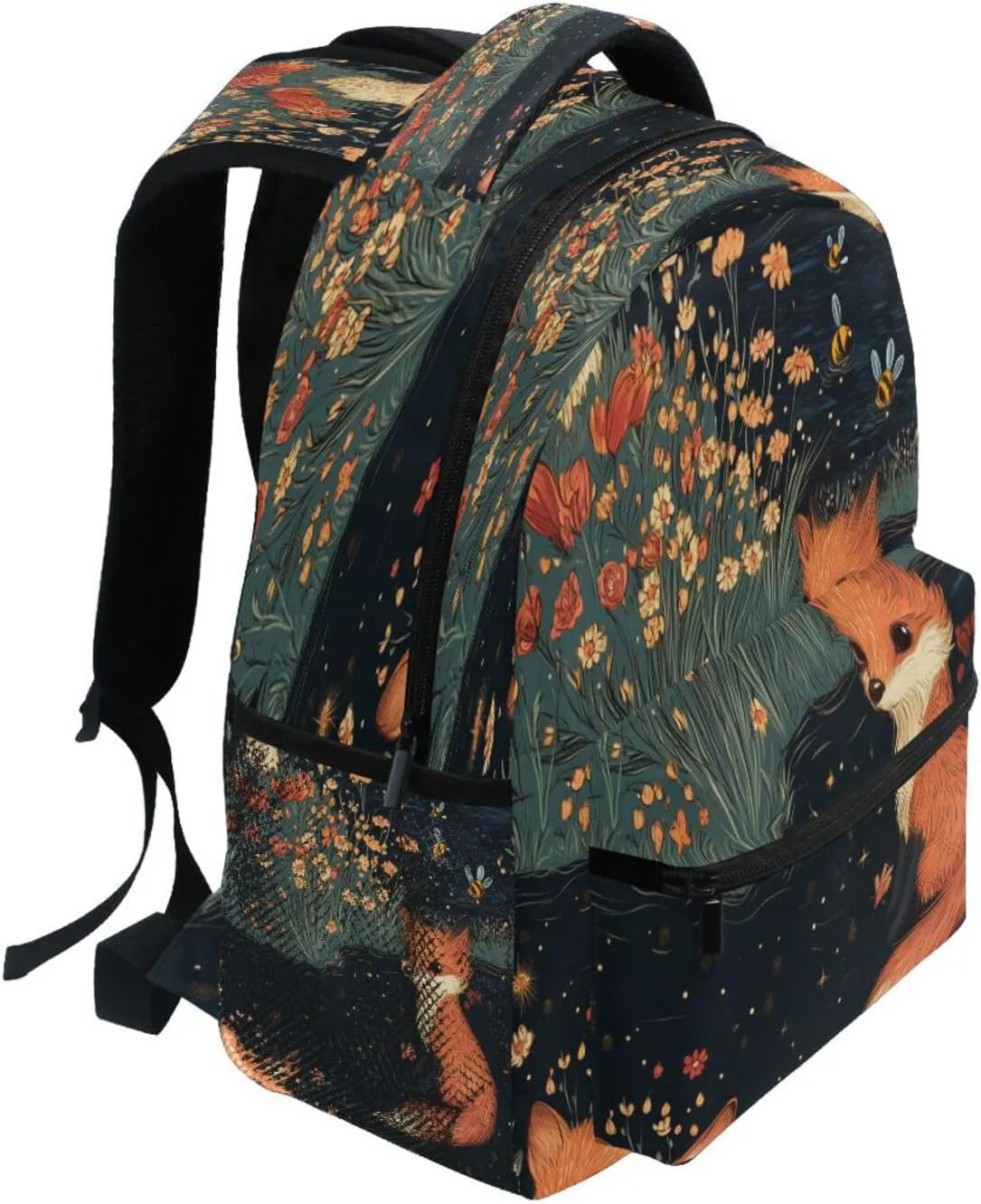 Backpacks for Teenager Fashion Travel Laptop Backpack with Chest Strap Gift Men & Women Cute Fox A River