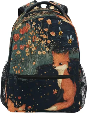 Backpacks for Teenager Fashion Travel Laptop Backpack with Chest Strap Gift Men & Women Cute Fox A River