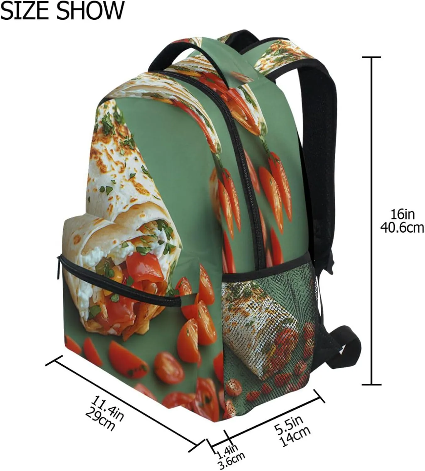 Backpacks for Teens Boys Girls Waterproof Outdoor Backpack with Chest Strap for Business Work College Travel Trip Greek Burrito Danish Style