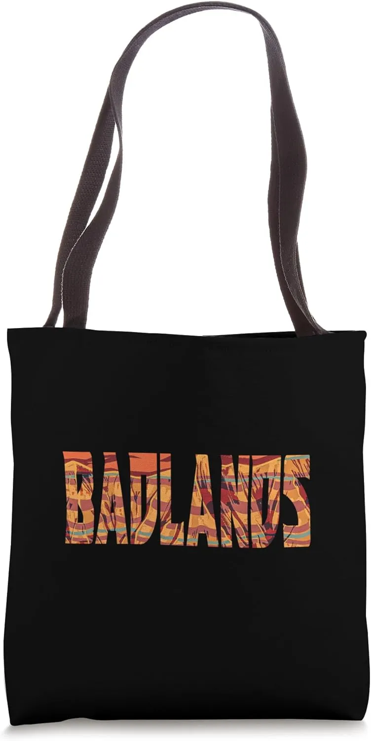 Badlands Colorful Rock Formations Classic Bold Lettering Tote Bag
