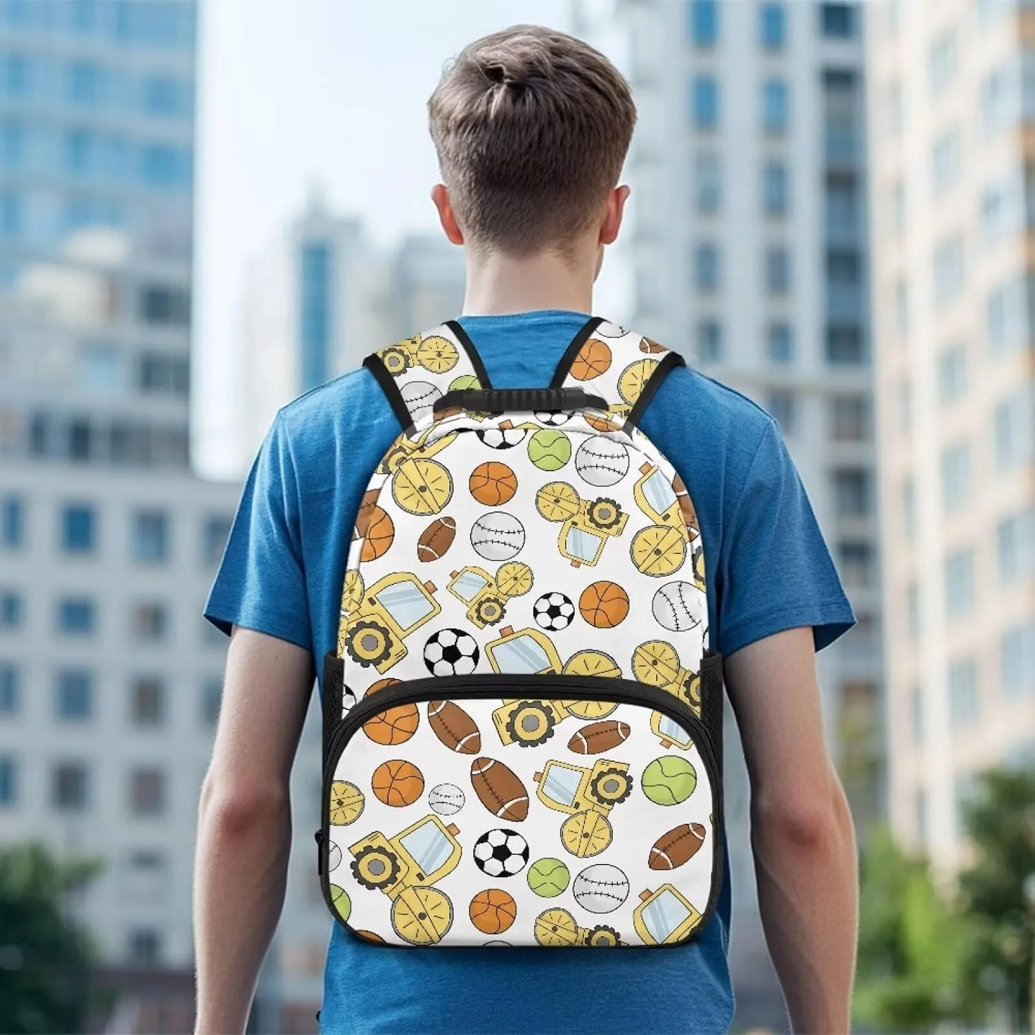 Ball Stitching Backpack with Adjustable Padded Shoulder Straps Popular Children Backpacks College Bag Computer Bagpacks for Laptops for College