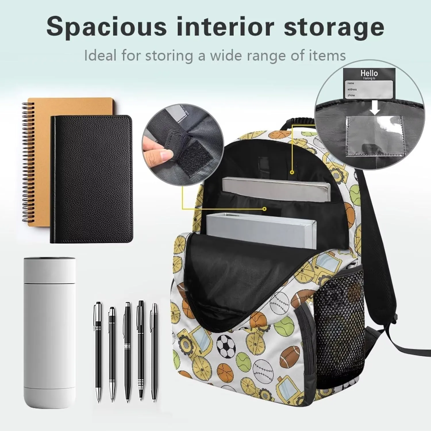 Ball Stitching Backpack with Adjustable Padded Shoulder Straps Popular Children Backpacks College Bag Computer Bagpacks for Laptops for College