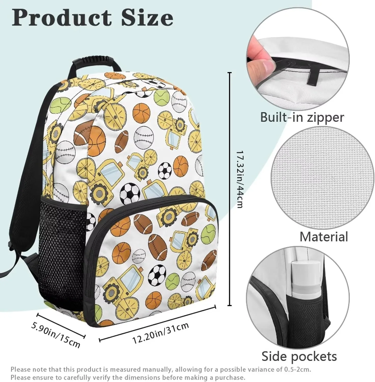 Ball Stitching Backpack with Adjustable Padded Shoulder Straps Popular Children Backpacks College Bag Computer Bagpacks for Laptops for College