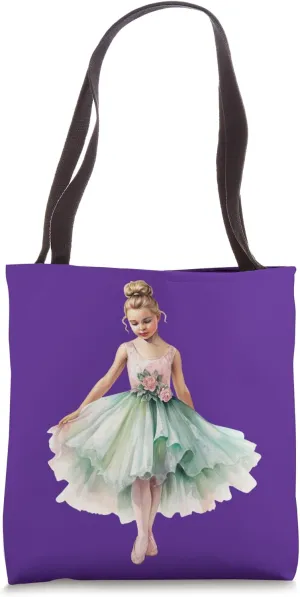 Ballet Light Green Ballerina Tutu Dance Lyrical Musical Tote Bag