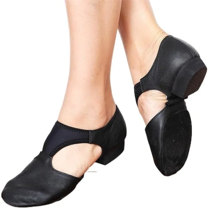 Ballet Shoes Genuine Leather Stretch Arch Grecian Sandals Jazz Dance Shoes Women Ballet Jazzy Dancing Teacher Sneaker Sandals Excercise Gym Dance Shoes(Tan,38)