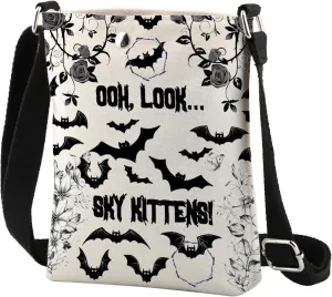 Bat Crossbody Bag Bat Lover Gift Oh Look Sky Funny Halloween Party Gift Spooky Bat Gifts Gothic Small Crossbody Purse