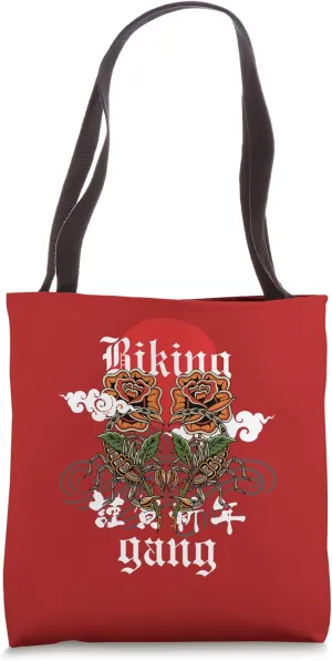 Biking Gang, Roses and Scorpions Tote Bag