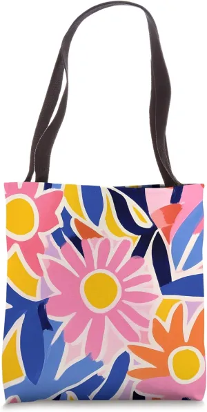 Bold Abstract Floral Art Pattern Tote Bag