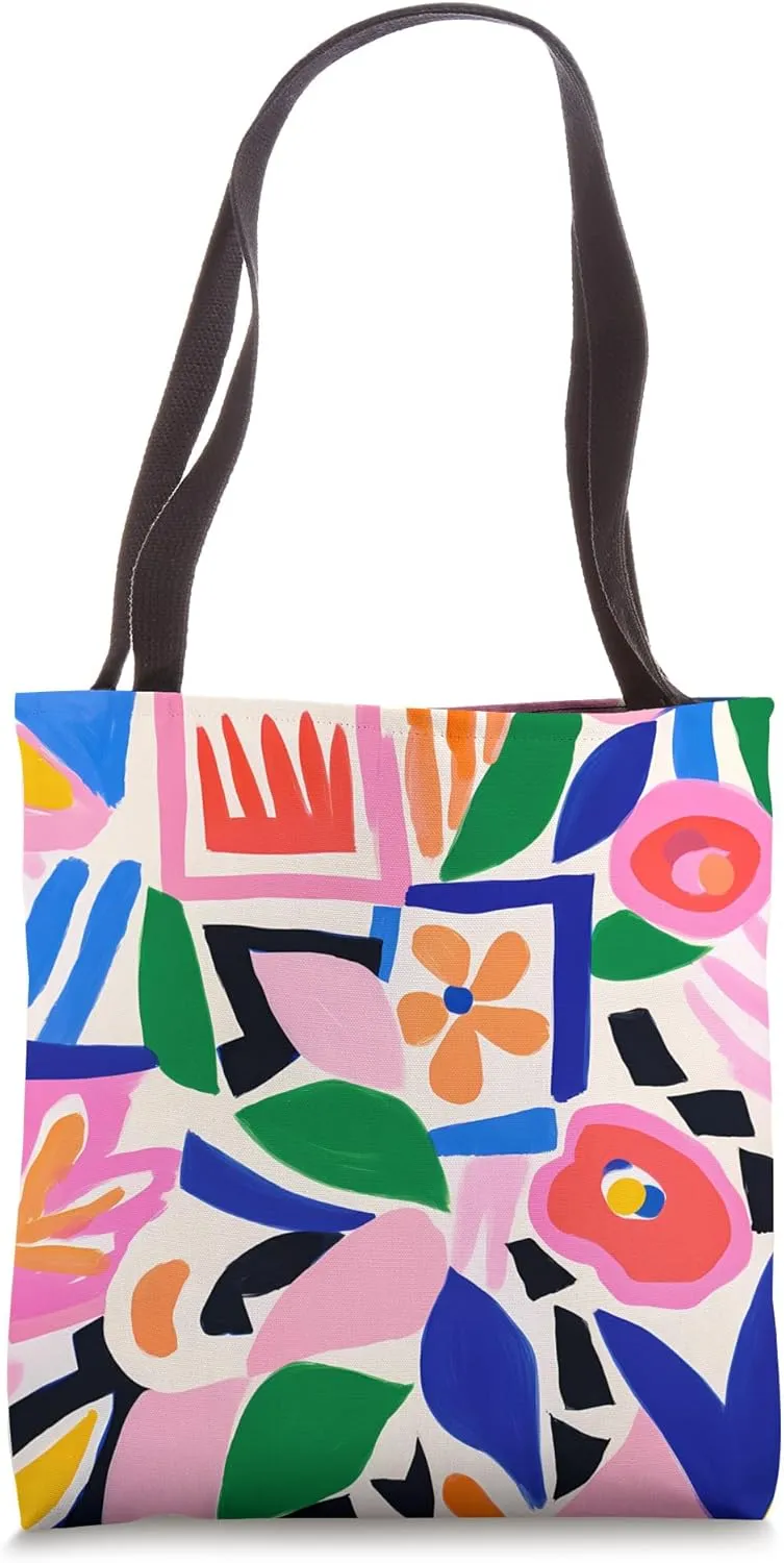 Bold Abstract Floral Modern Art Pattern Tote Bag