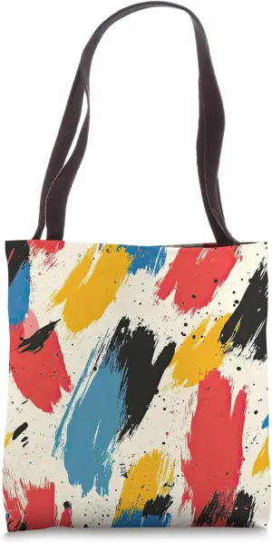 Bold Abstract Paint Strokes Colorful Pattern Tote Bag