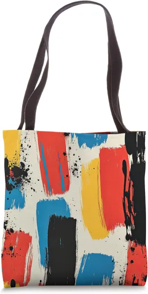 Bold Abstract Paint Strokes Colorful Pattern Tote Bag