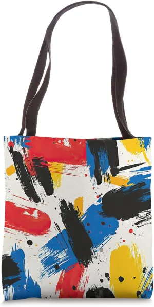 Bold Abstract Paint Strokes Colorful Pattern Tote Bag