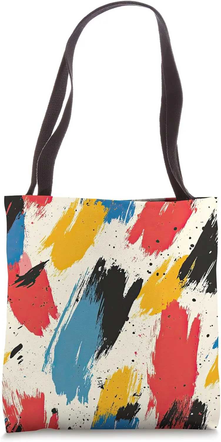 Bold Abstract Paint Strokes Colorful Pattern Tote Bag
