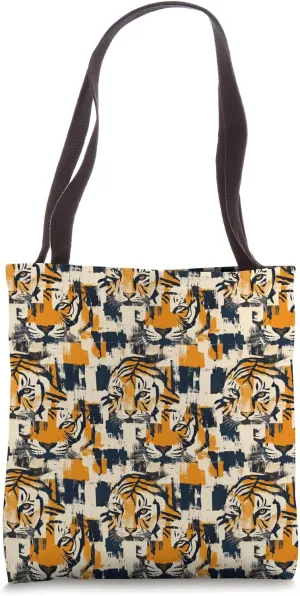 Bold Abstract Tiger Pattern Animal Lovers & Wildlife Fans Tote Bag