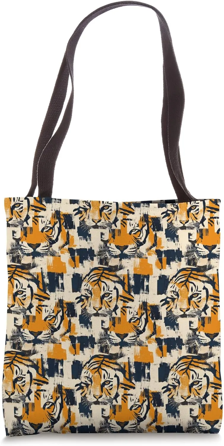 Bold Abstract Tiger Pattern Animal Lovers & Wildlife Fans Tote Bag