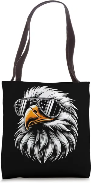 Bold and Fierce Eagle with Aviators Tote Bag