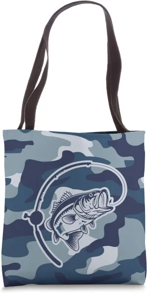 Bold Camouflage Fishermen Who Love River Bass Camo Fishing Tote Bag